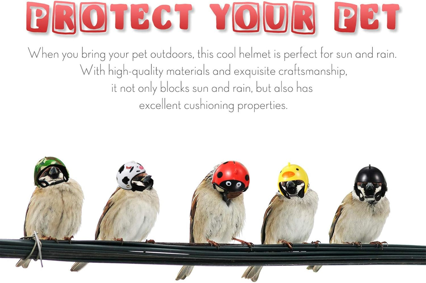 8 Pieces Hen Helmet Pet Safety Headwear - Funny Bird Hat for Chicken, Parrot, Parakeet - Small Pet Hard Hat Costume Accessories (Animal, Camouflage)