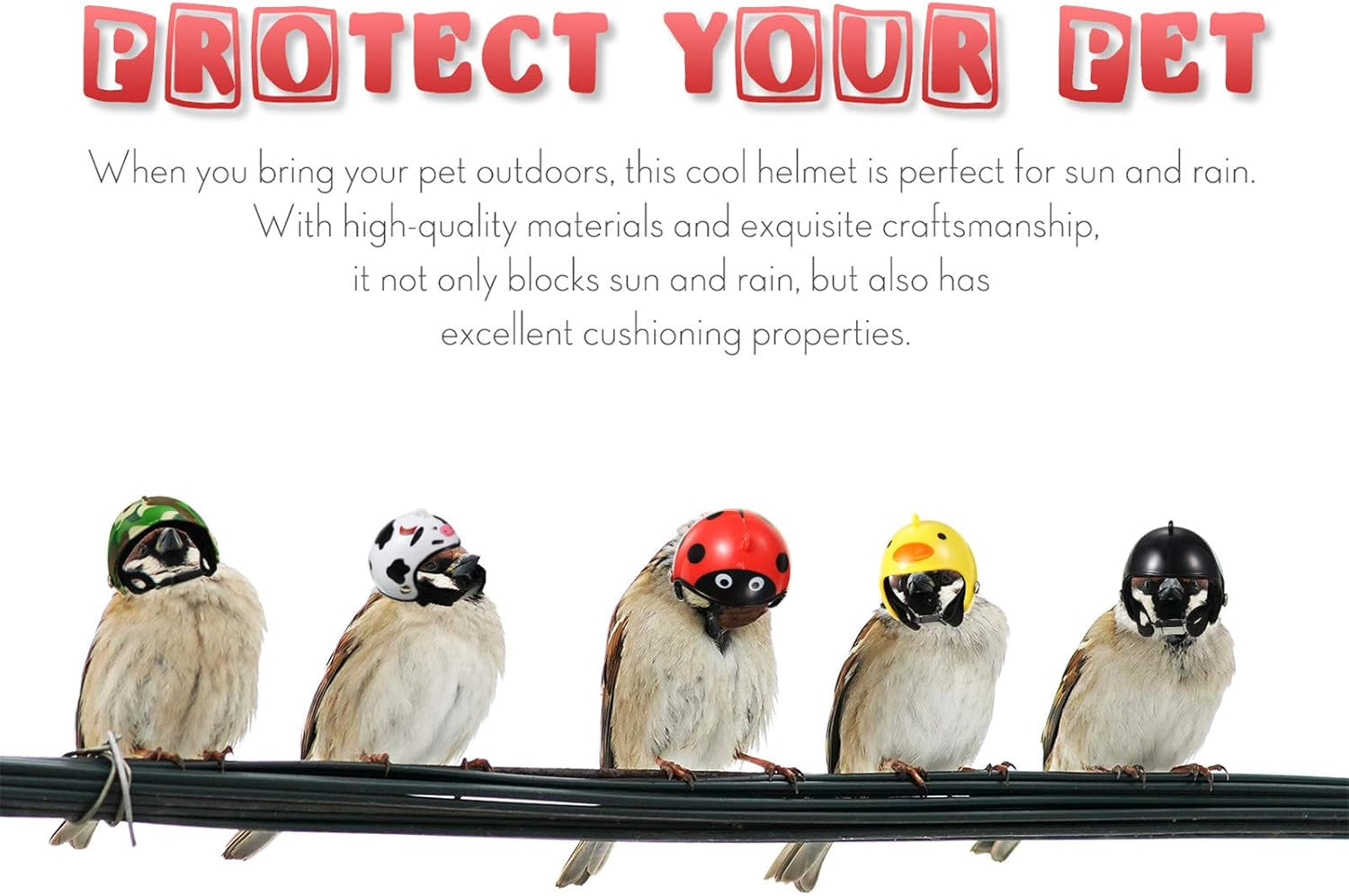 8 Pieces Hen Helmet Pet Safety Headwear - Funny Bird Hat for Chicken, Parrot, Parakeet - Small Pet Hard Hat Costume Accessories (Animal, Camouflage)