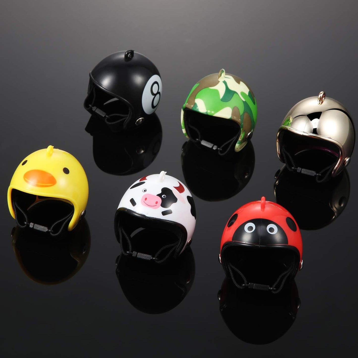 8 Pieces Hen Helmet Pet Safety Headwear - Funny Bird Hat for Chicken, Parrot, Parakeet - Small Pet Hard Hat Costume Accessories (Animal, Camouflage)
