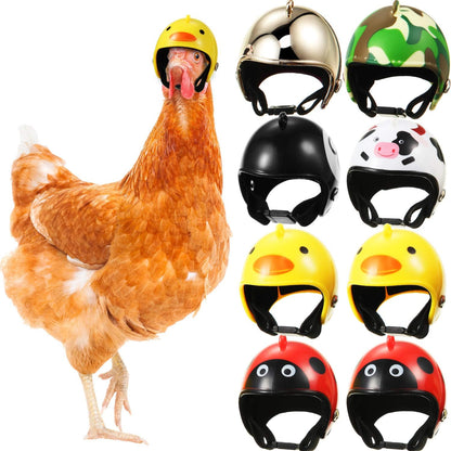 8 Pieces Hen Helmet Pet Safety Headwear - Funny Bird Hat for Chicken, Parrot, Parakeet - Small Pet Hard Hat Costume Accessories (Animal, Camouflage)